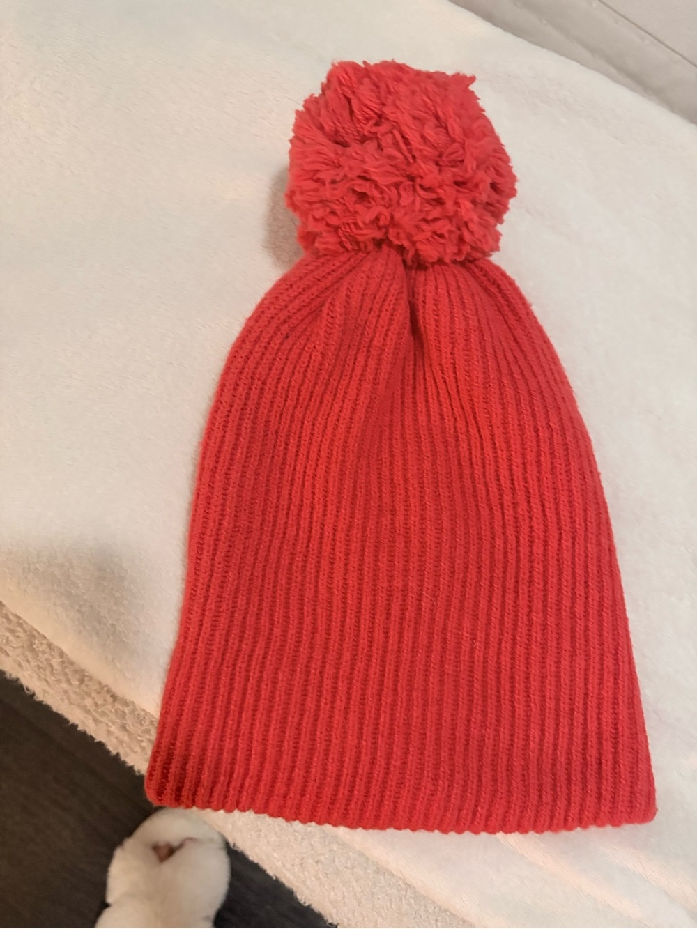 Gap Bright Red Pom-Pom Knit Beanie
